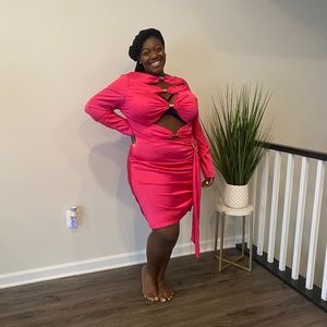 Fashion to Figure Pink Cutout dress